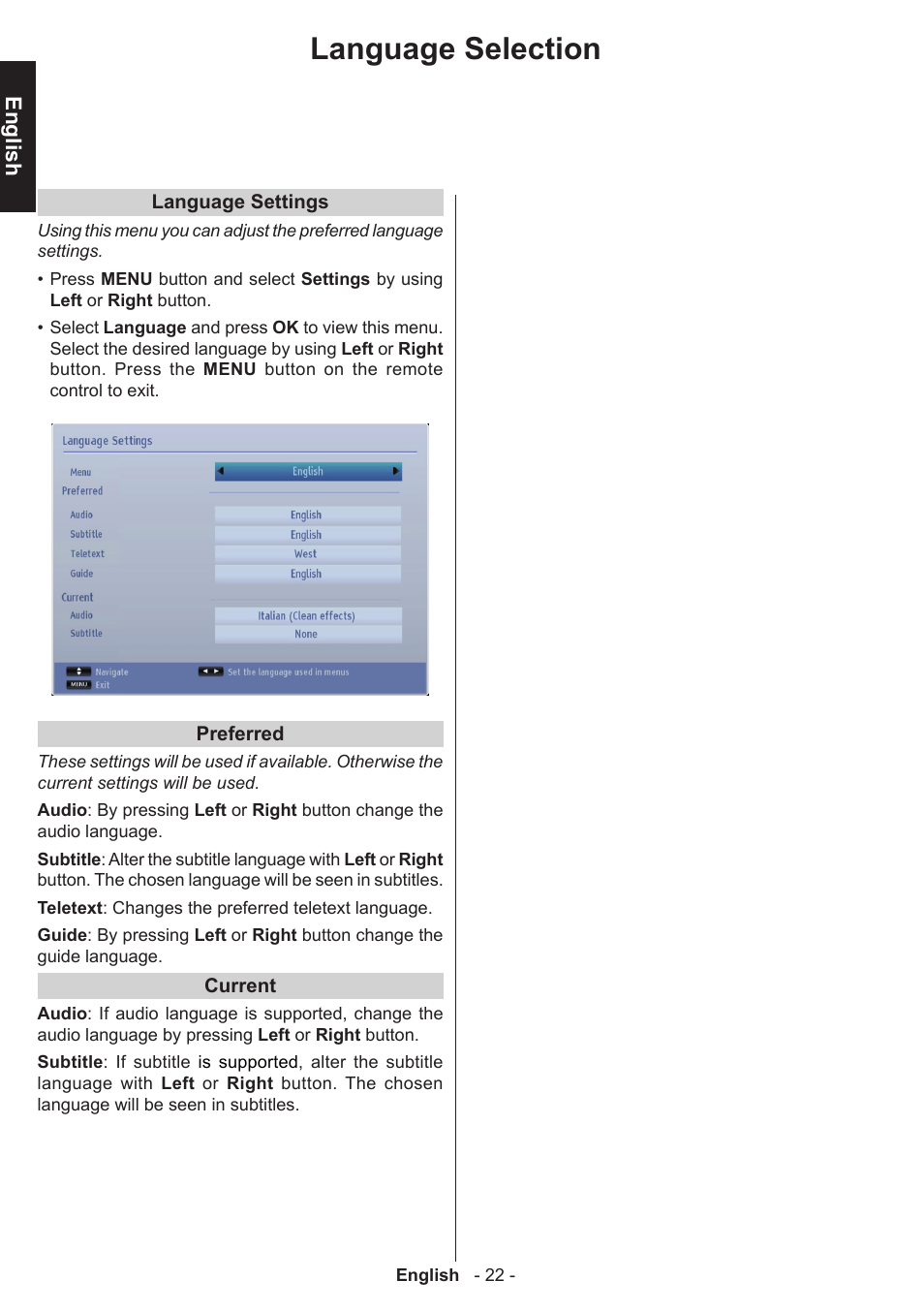 Language selection | Toshiba W3451 User Manual | Page 23 / 60