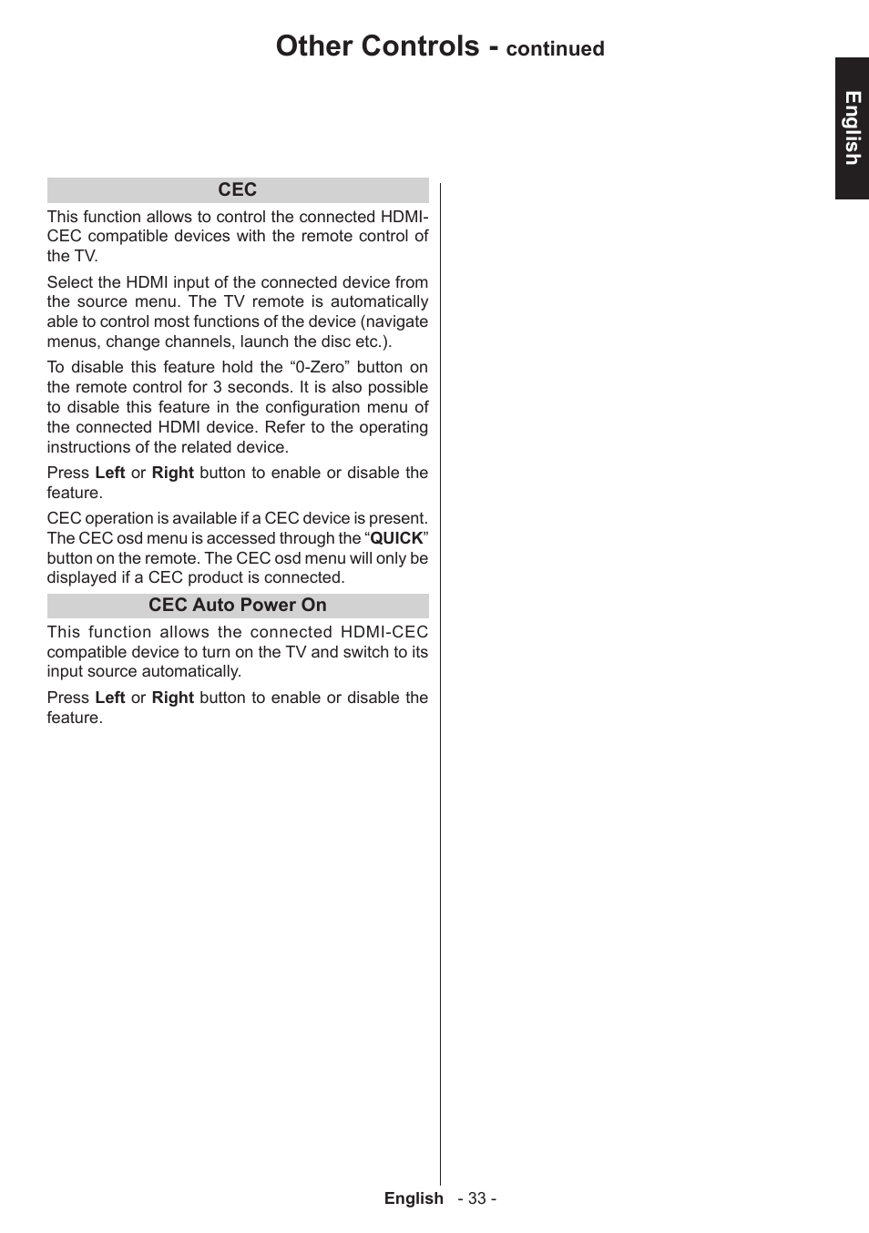 Other controls | Toshiba W3451 User Manual | Page 34 / 60