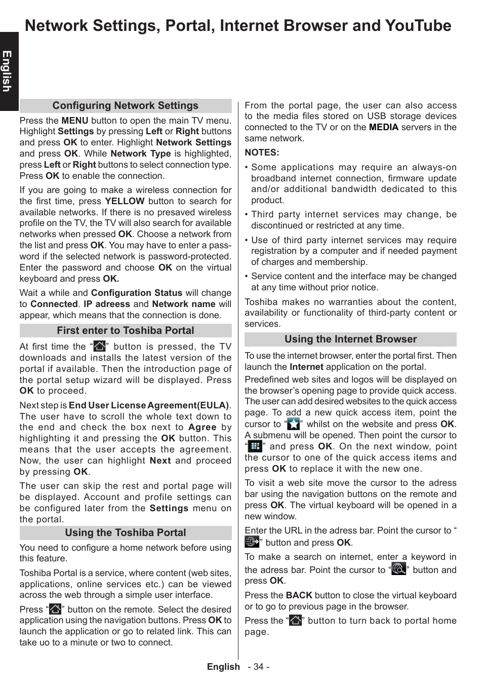 English | Toshiba W3451 User Manual | Page 35 / 60