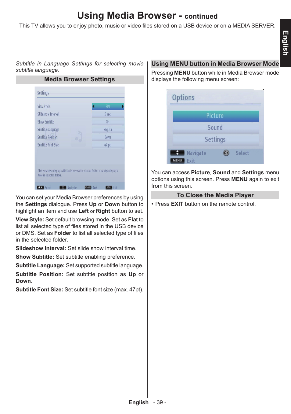 Using media browser | Toshiba W3451 User Manual | Page 40 / 60