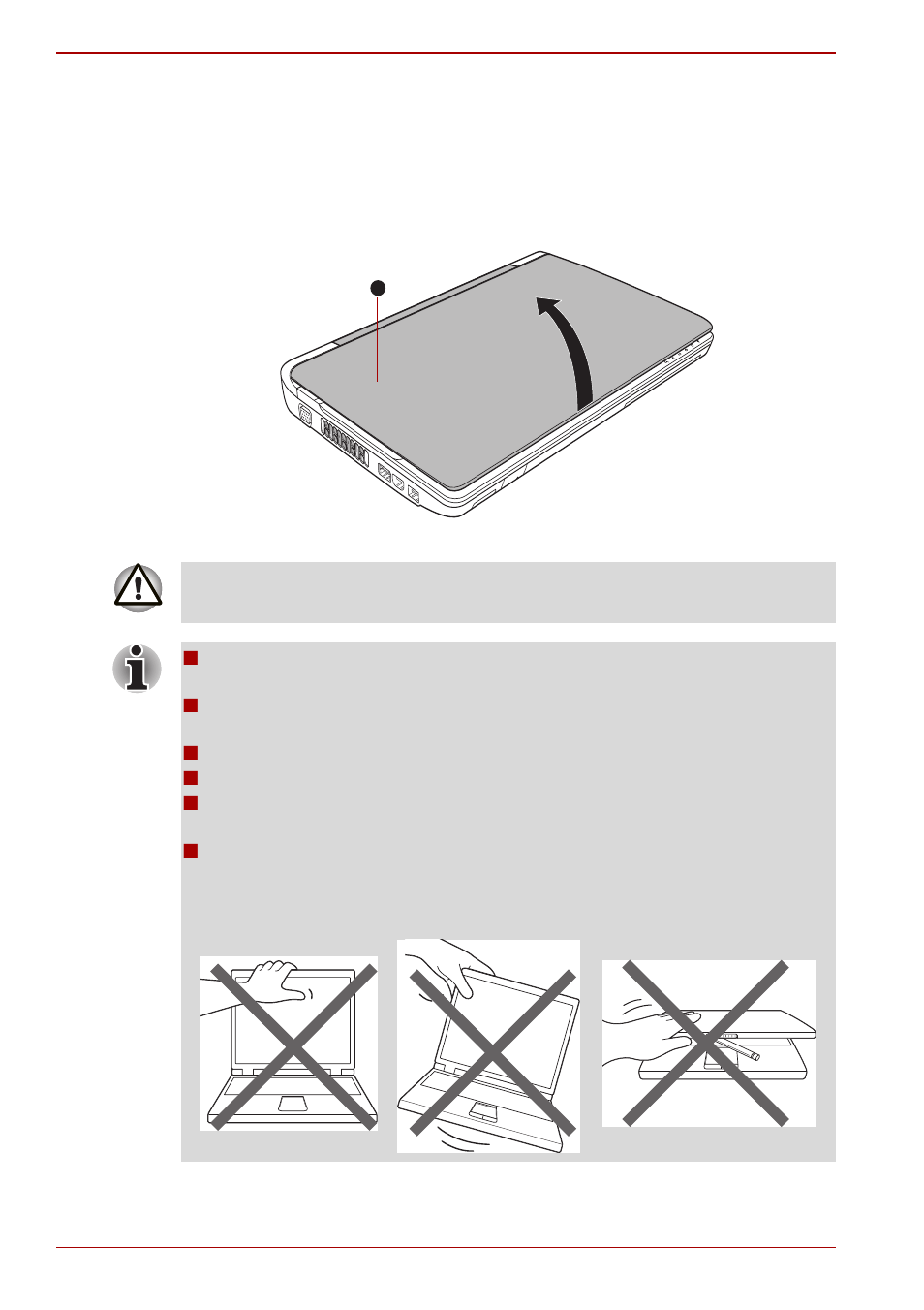 Opening the display | Toshiba Qosmio F60 User Manual | Page 26 / 240
