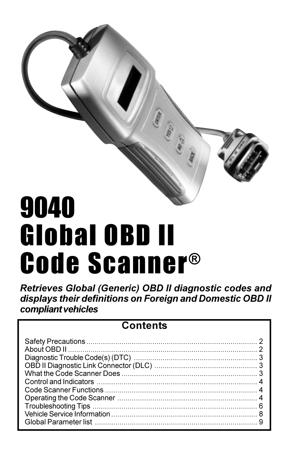 Actron 9040 User Manual | 12 pages