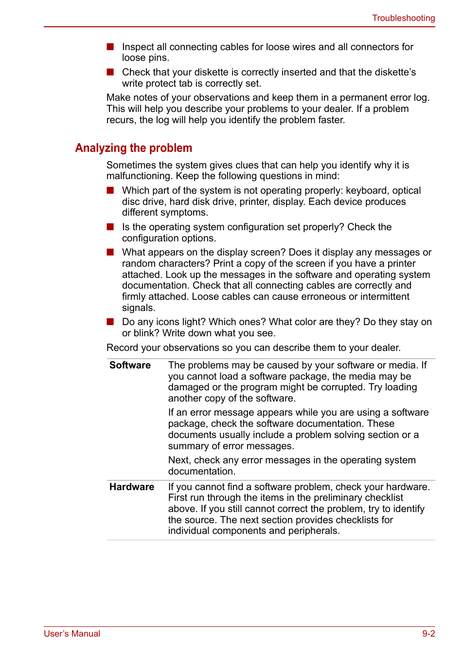 Analyzing the problem | Toshiba NB250 User Manual | Page 93 / 130