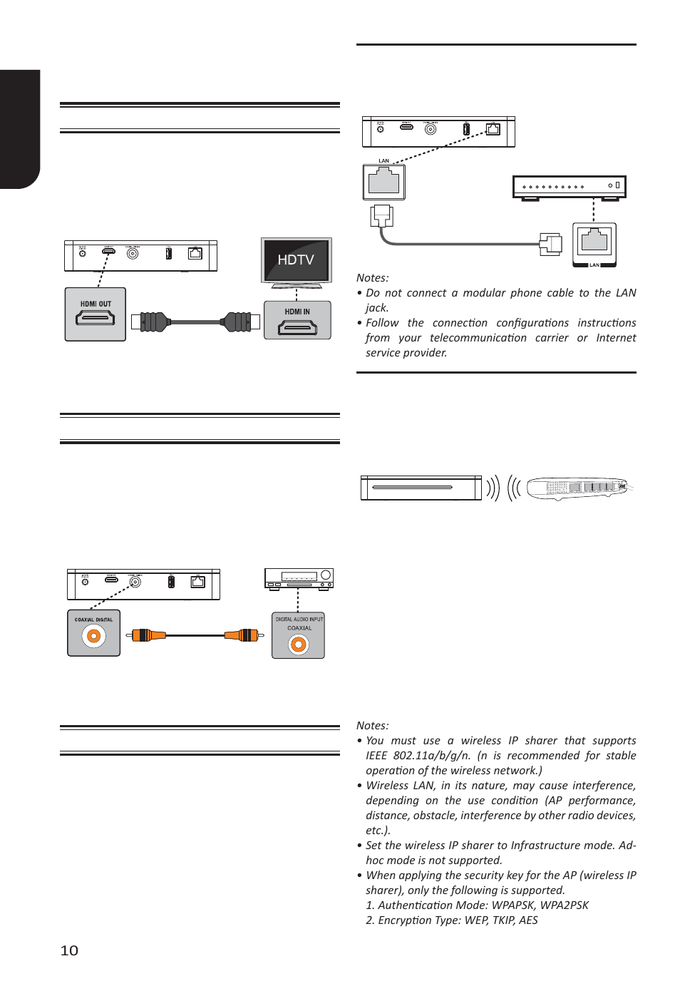 3 connections, English 10 | Toshiba BDX6400 User Manual | Page 10 / 60