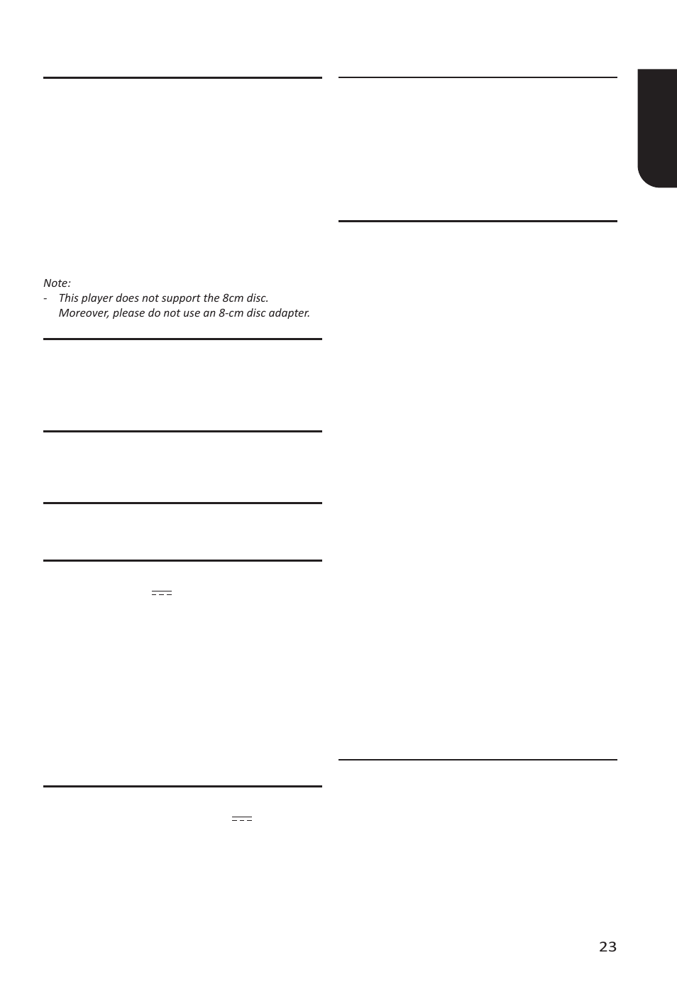 8 specifi cations, English 23 | Toshiba BDX6400 User Manual | Page 23 / 60