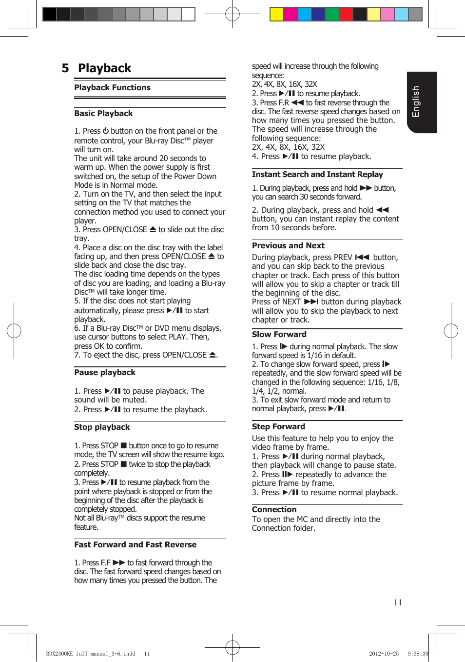 5playback | Toshiba BDX2300 User Manual | Page 11 / 41