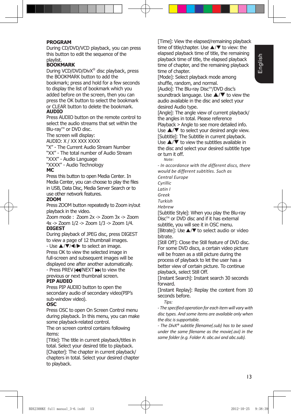 Toshiba BDX2300 User Manual | Page 13 / 41