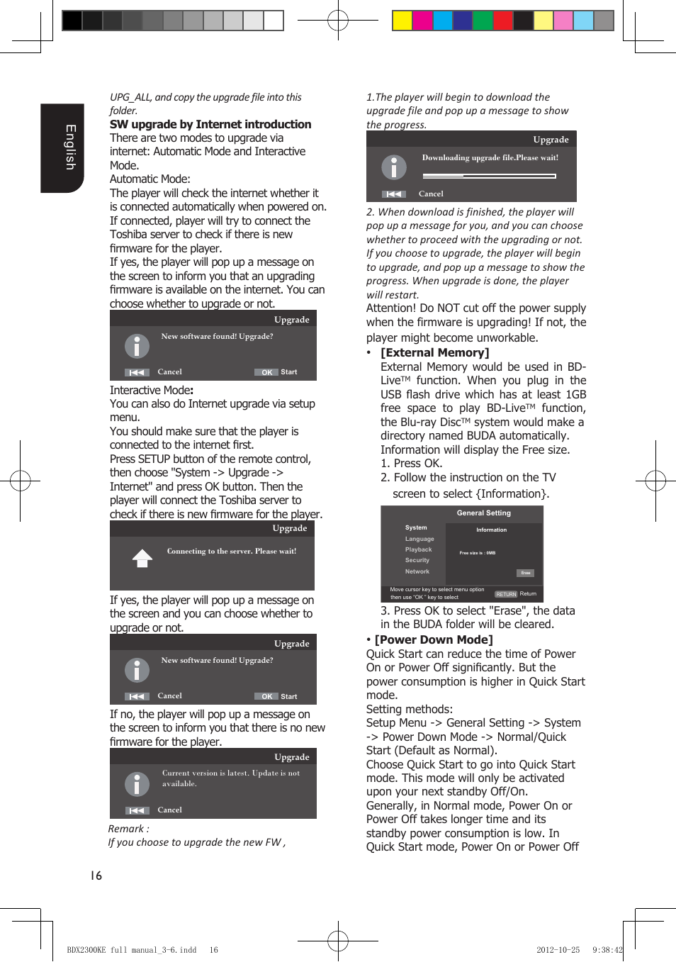 16 english | Toshiba BDX2300 User Manual | Page 16 / 41