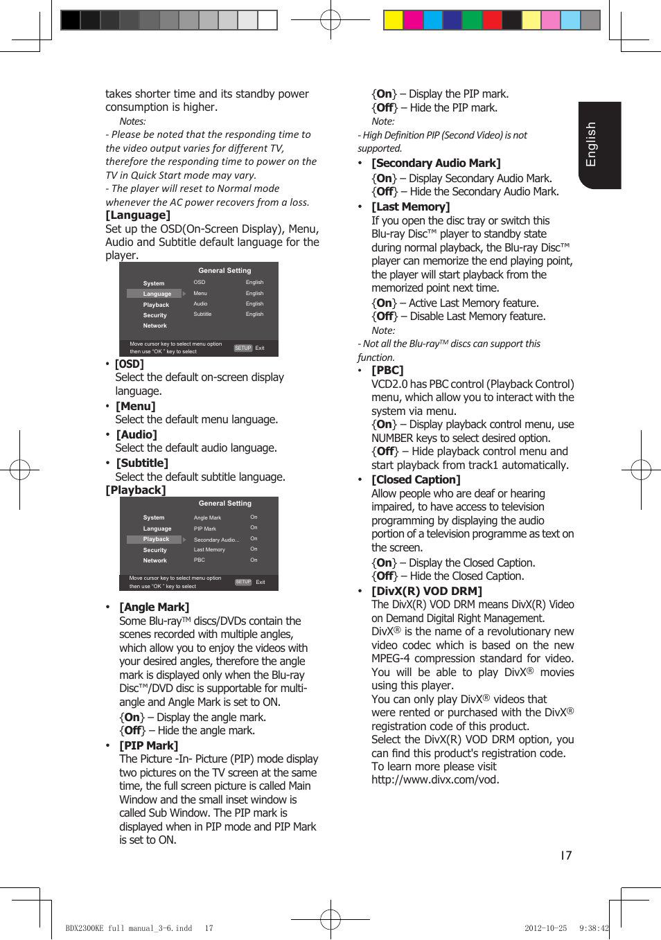 17 english | Toshiba BDX2300 User Manual | Page 17 / 41
