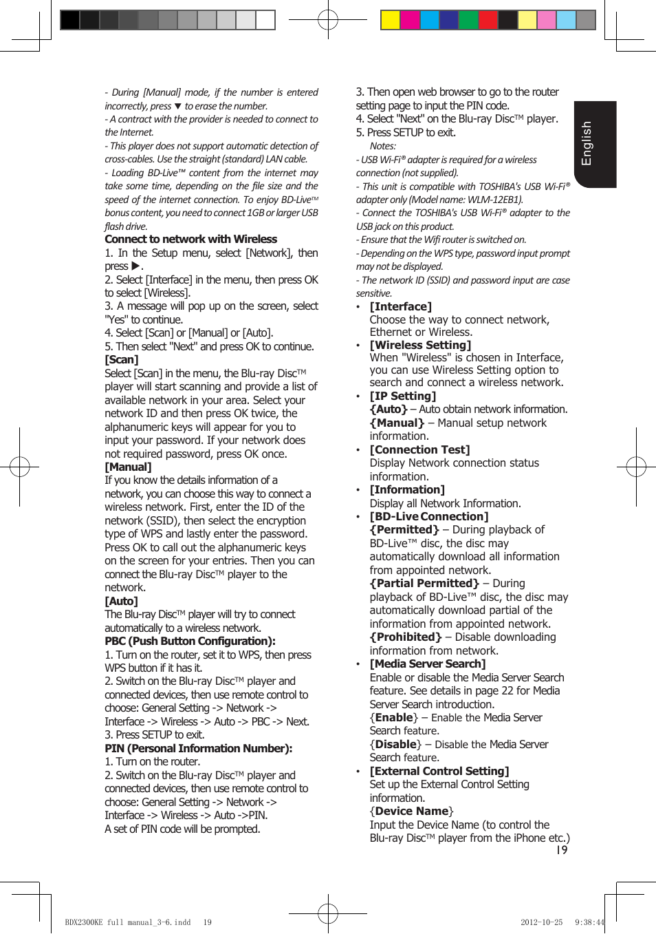 Toshiba BDX2300 User Manual | Page 19 / 41