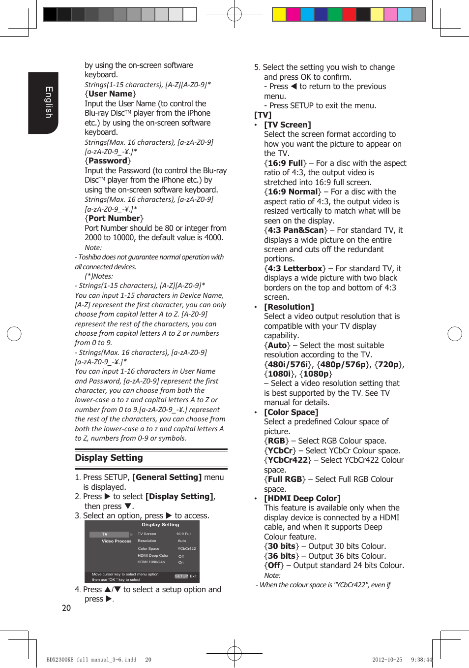 Toshiba BDX2300 User Manual | Page 20 / 41