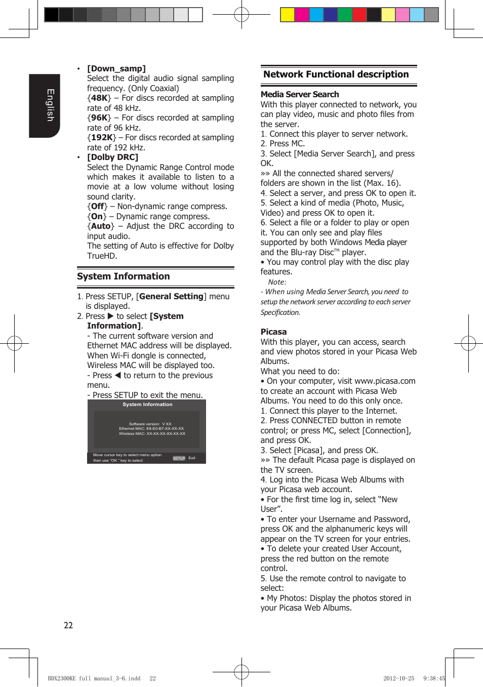 Toshiba BDX2300 User Manual | Page 22 / 41