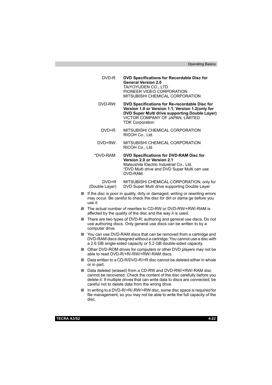Toshiba Tecra S2 User Manual | Page 101 / 182