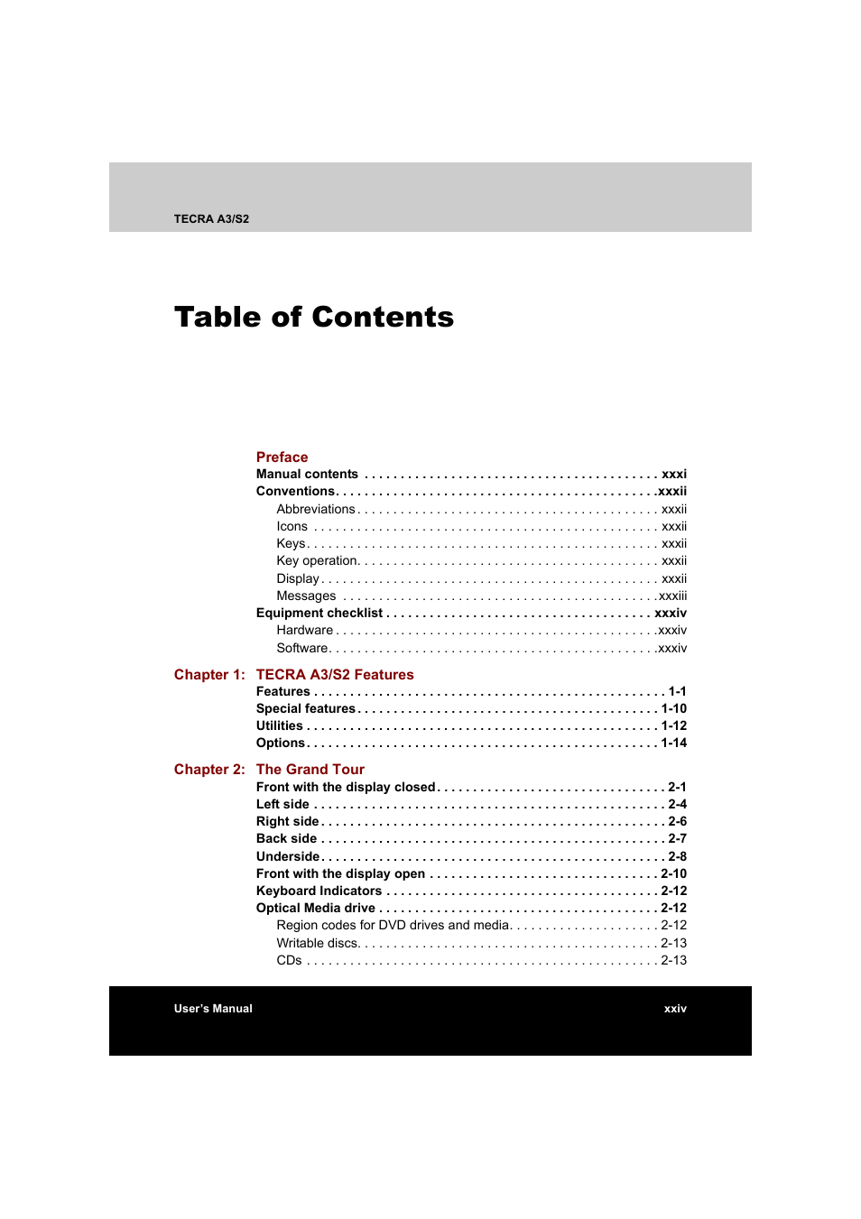 Toshiba Tecra S2 User Manual | Page 24 / 182