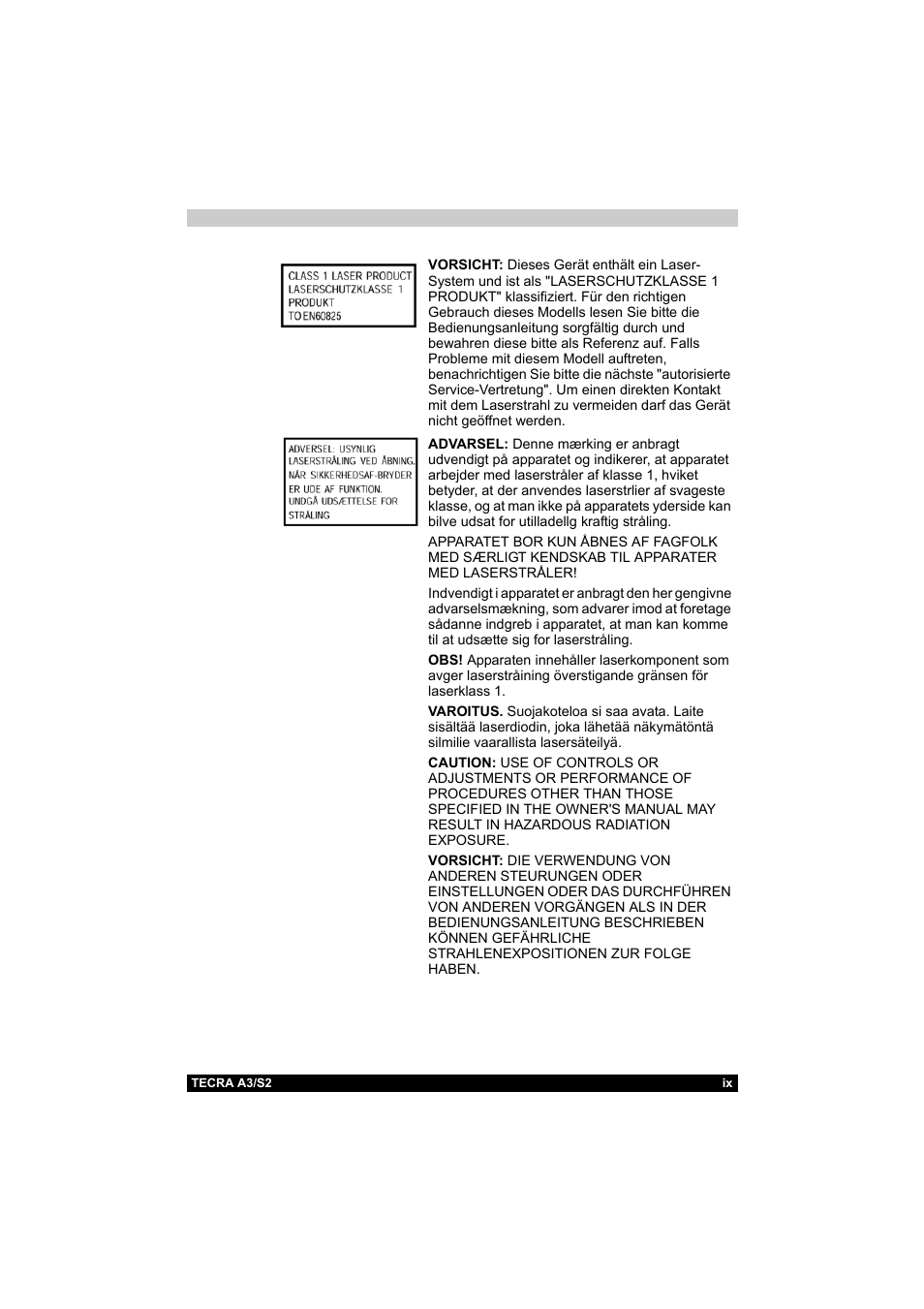 Toshiba Tecra S2 User Manual | Page 9 / 182