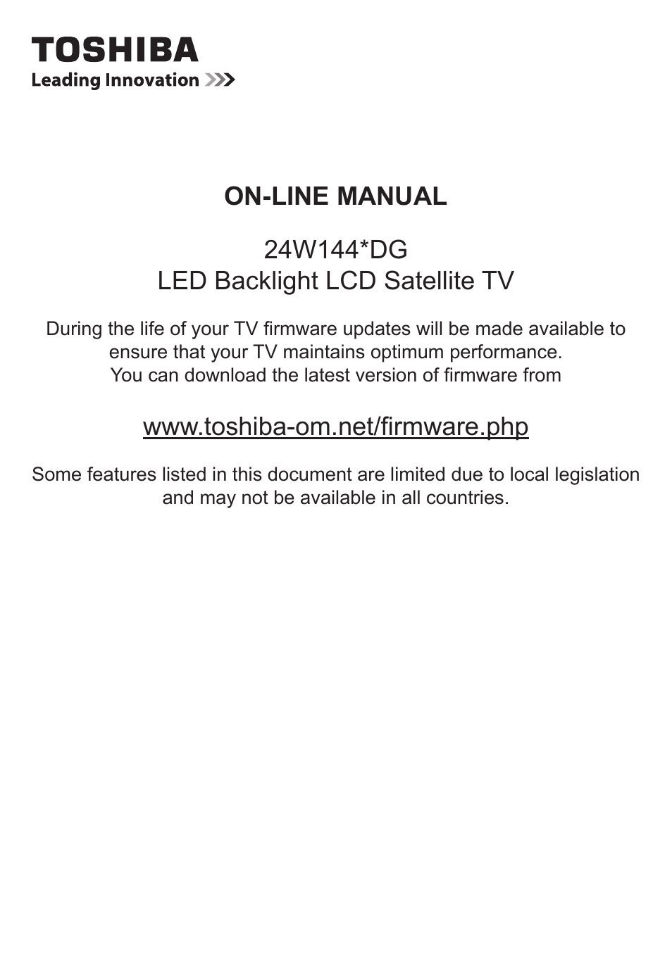 Toshiba W1443 User Manual | 48 pages