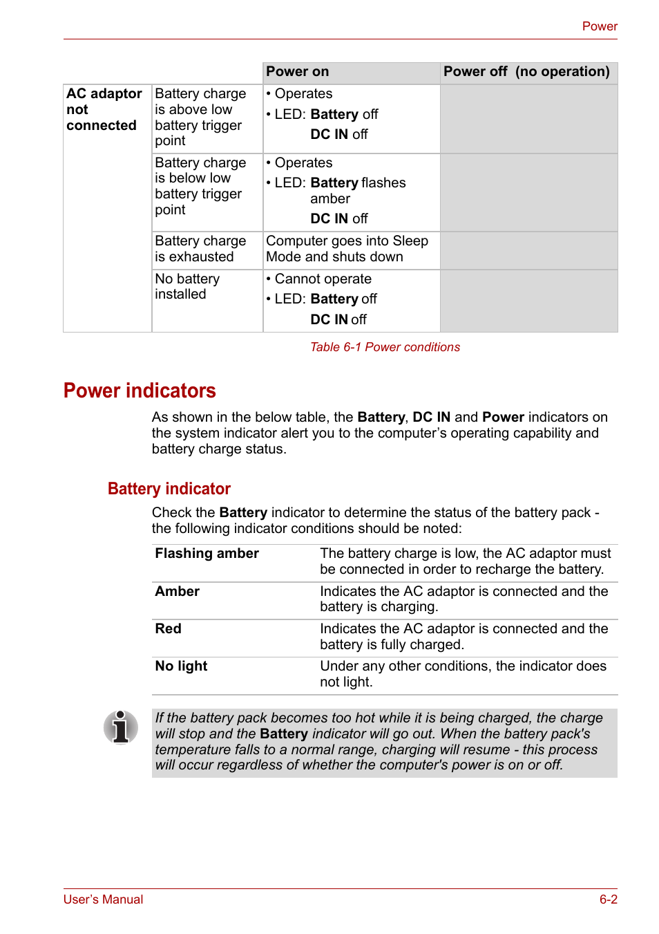 Power indicators, Power indicators -2, Battery indicator | Toshiba Qosmio X300 User Manual | Page 121 / 220