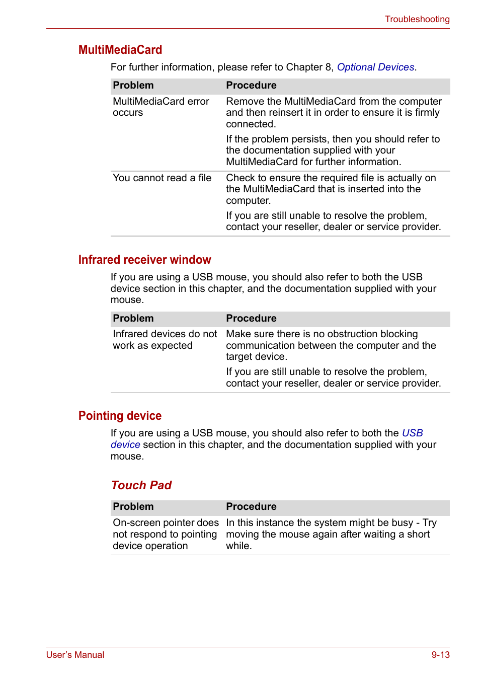 Multimediacard, Infrared receiver window, Pointing device | Toshiba Qosmio X300 User Manual | Page 172 / 220