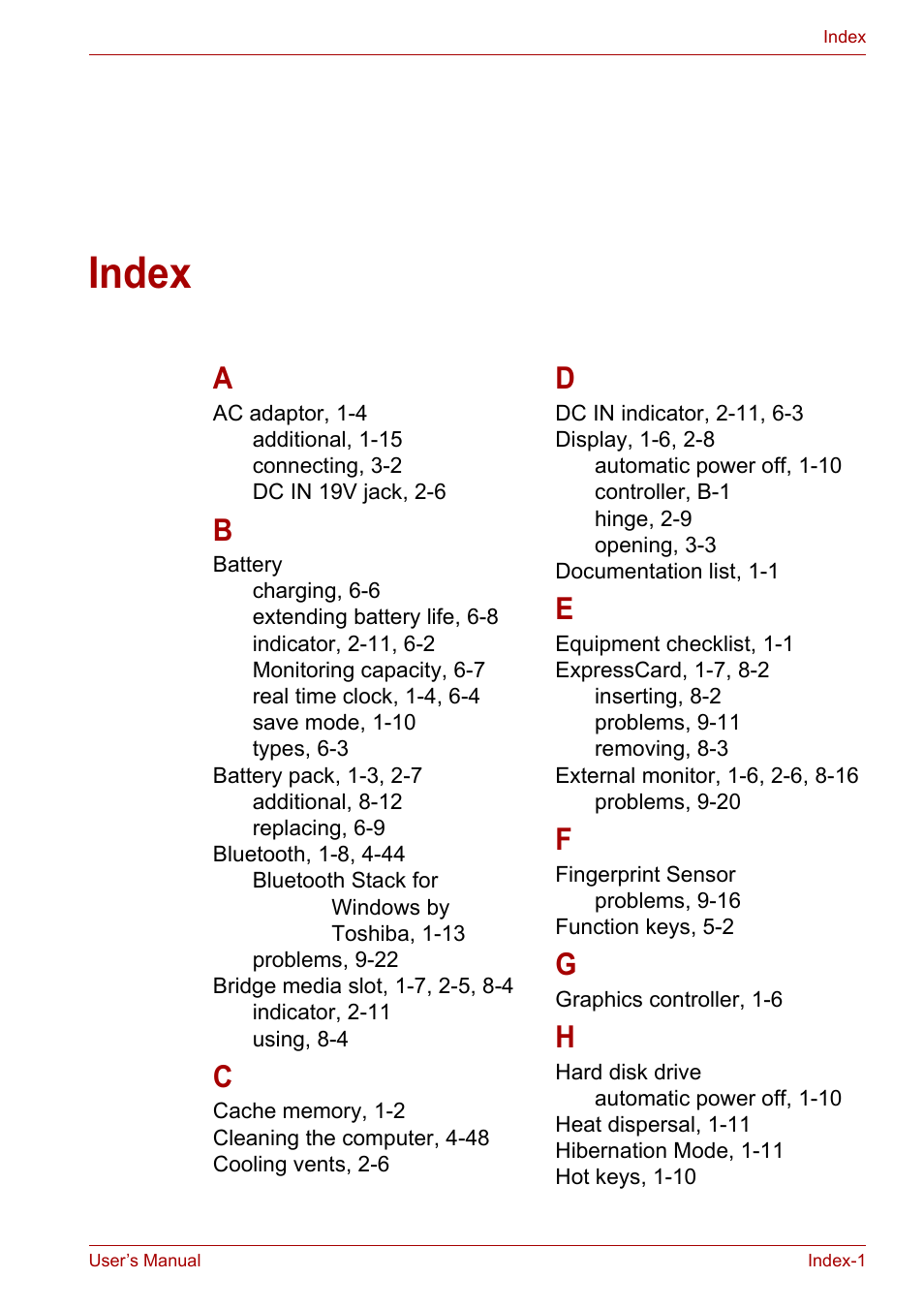 Index | Toshiba Qosmio X300 User Manual | Page 217 / 220