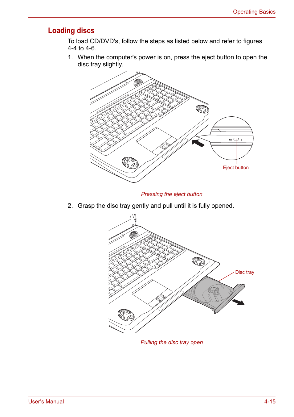 Loading discs | Toshiba Qosmio X300 User Manual | Page 80 / 220