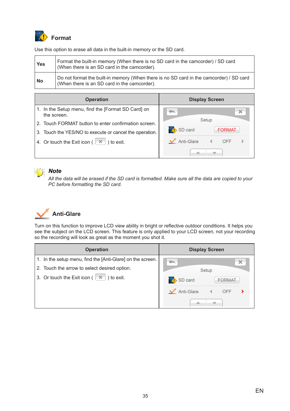 Toshiba Camileo X150 User Manual | Page 35 / 47