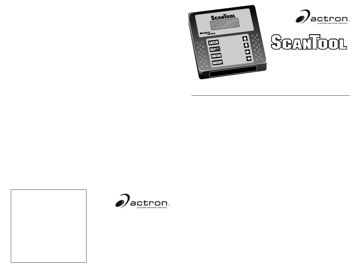 Actron SCAN TOOL CP9110 User Manual | 15 pages