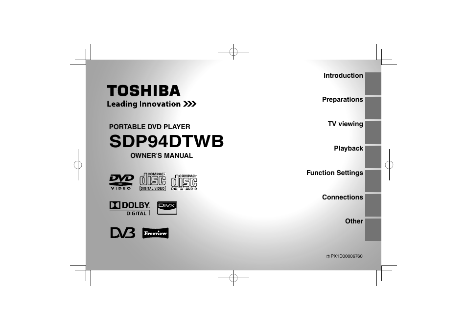 Toshiba SDP94D User Manual | 100 pages