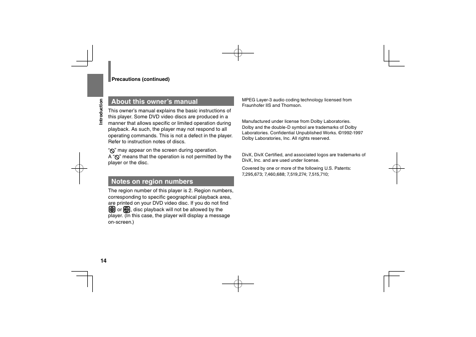 About this owner’s manual | Toshiba SDP94D User Manual | Page 14 / 100