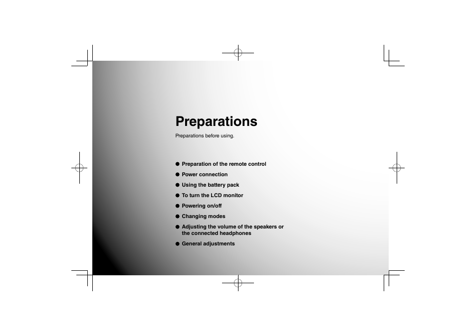 Preparations | Toshiba SDP94D User Manual | Page 29 / 100