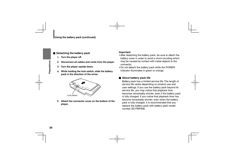 Toshiba SDP94D User Manual | Page 34 / 100