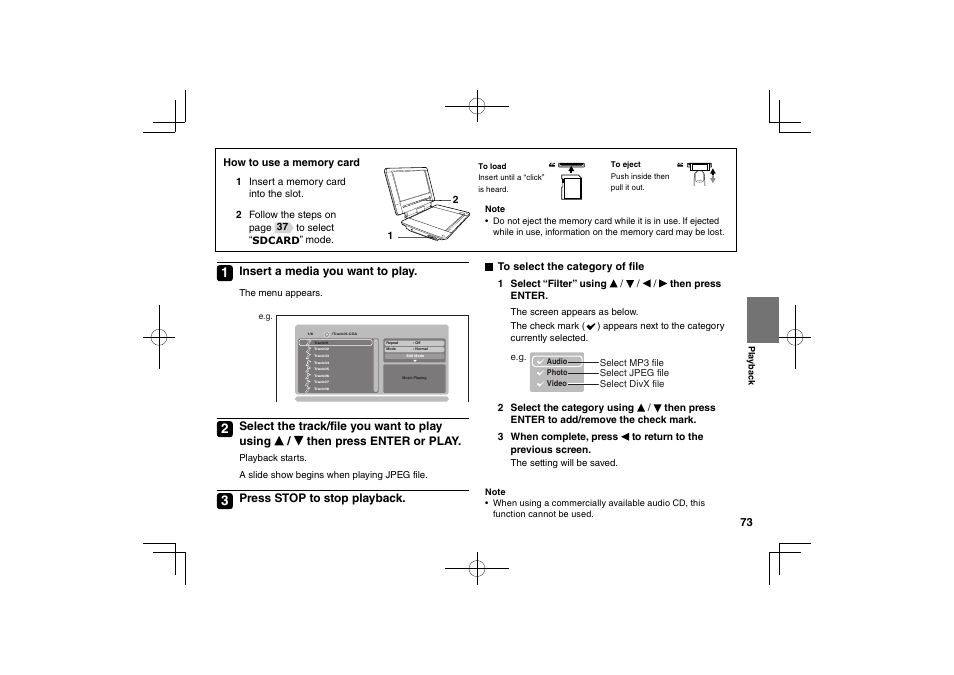 Toshiba SDP94D User Manual | Page 73 / 100