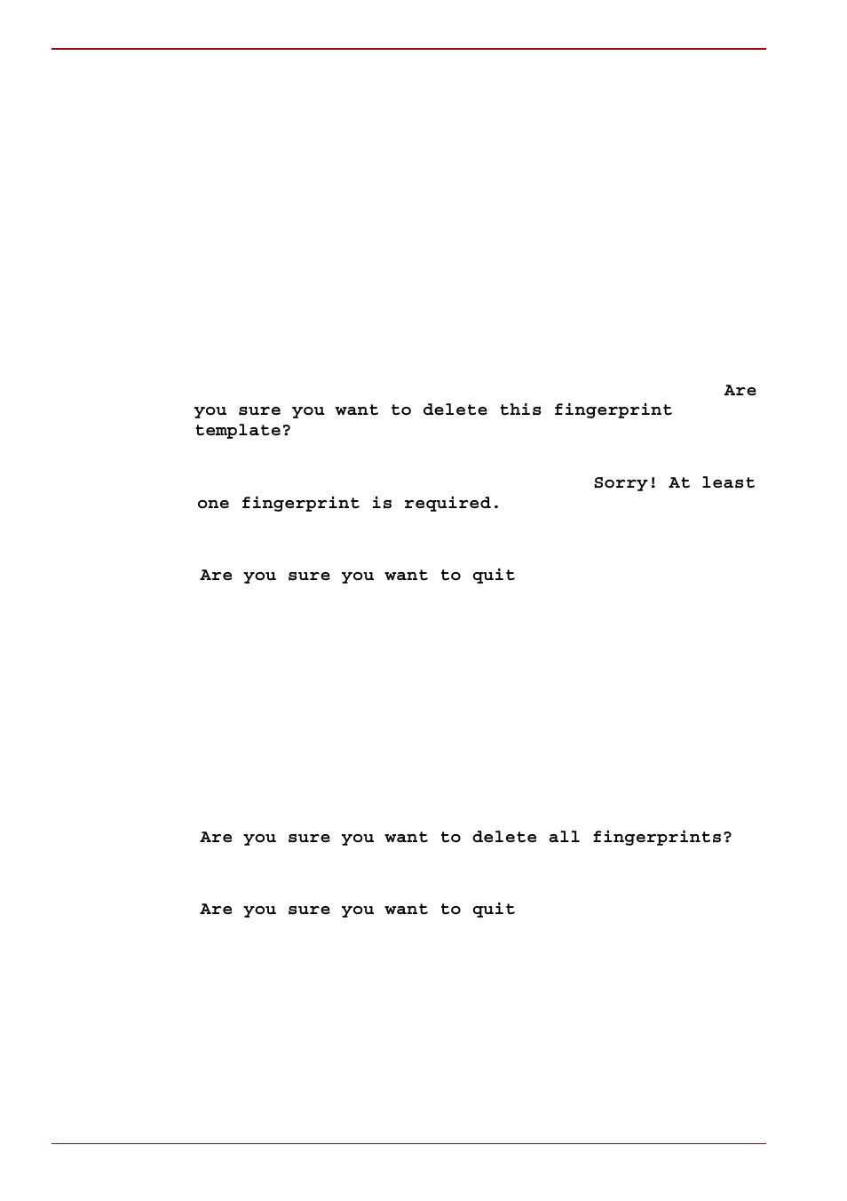 Delete the fingerprint data | Toshiba Portege M780 User Manual | Page 116 / 258