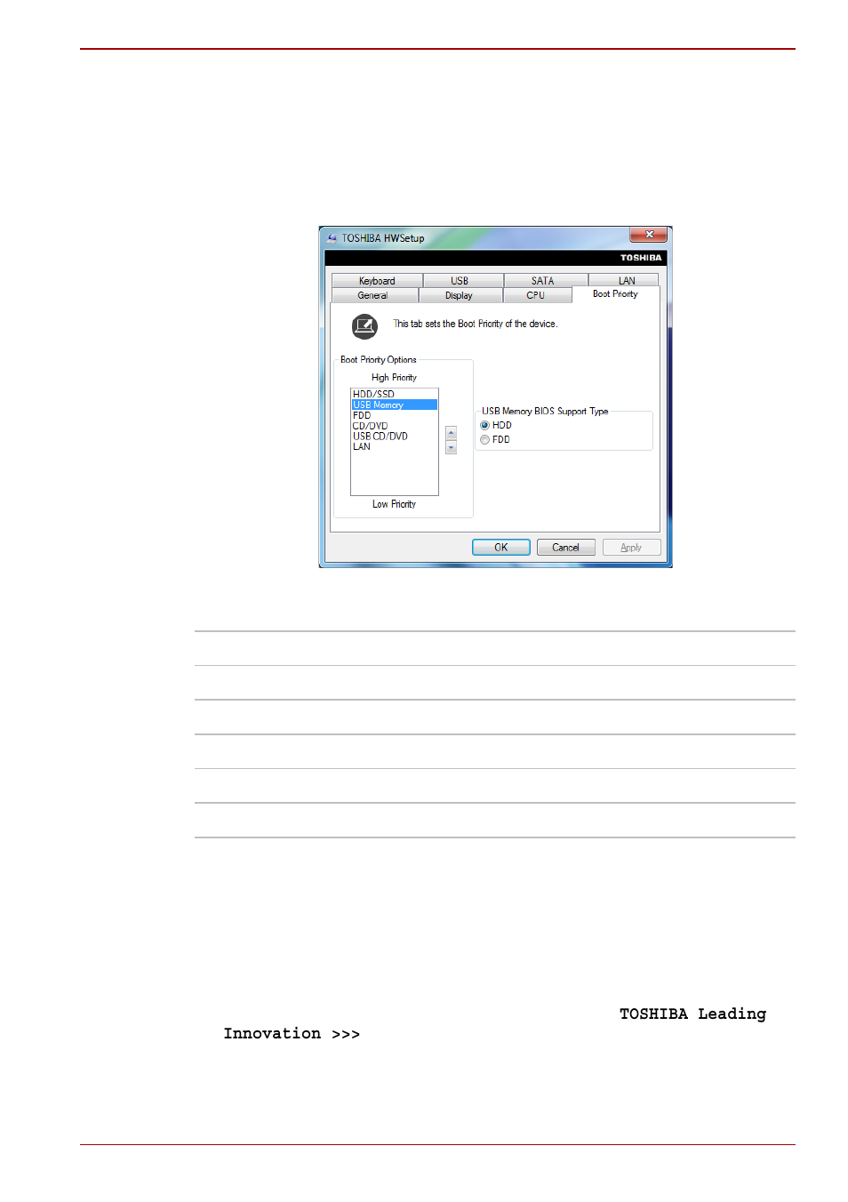 Boot priority boot priority options | Toshiba Portege M780 User Manual | Page 187 / 258