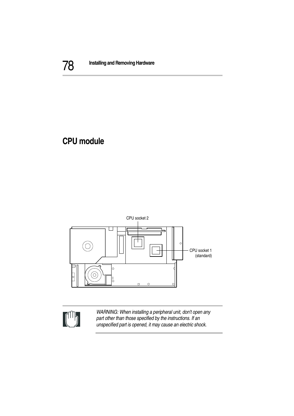 6 install the power supply unit, Cpu module, Cpu socket | Toshiba Magnia Z300 User Manual | Page 100 / 272