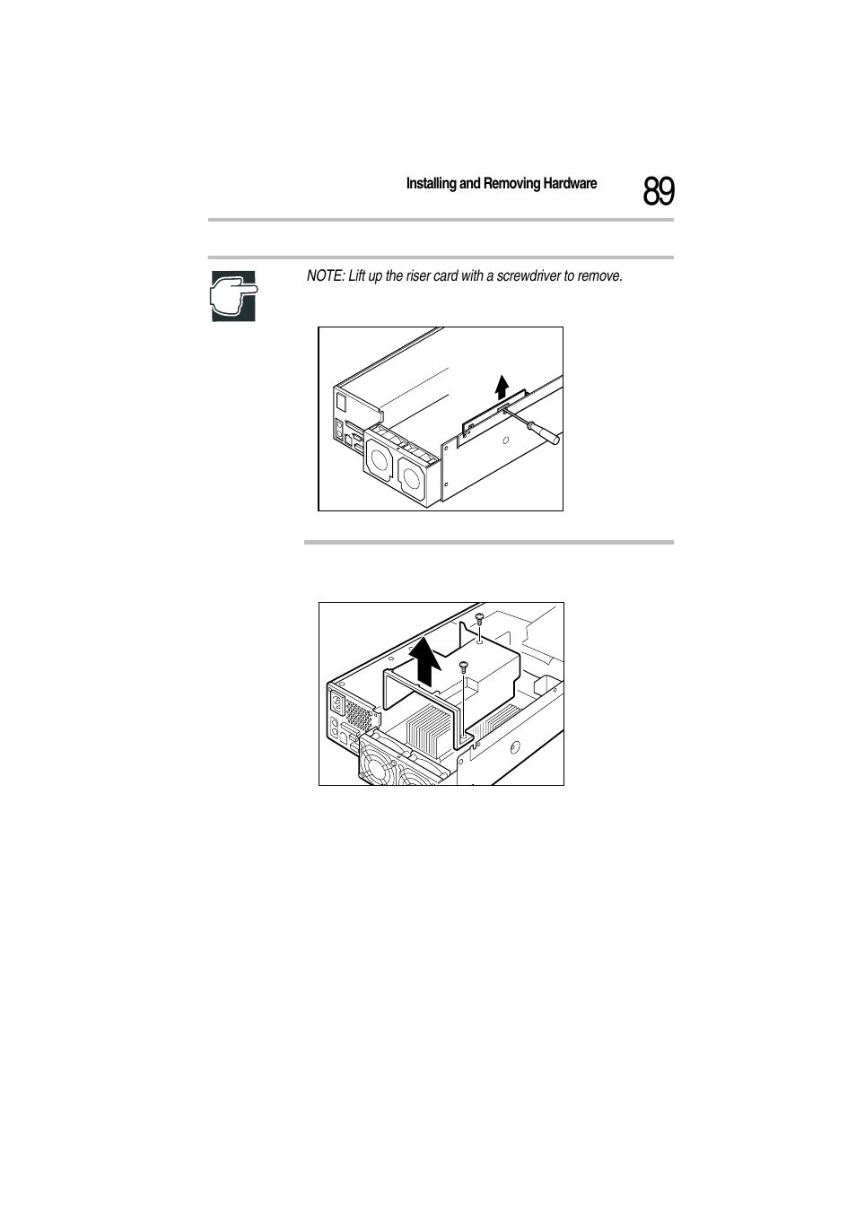 6 remove two screws and the fan duct, Removing the fan duct | Toshiba Magnia Z300 User Manual | Page 111 / 272