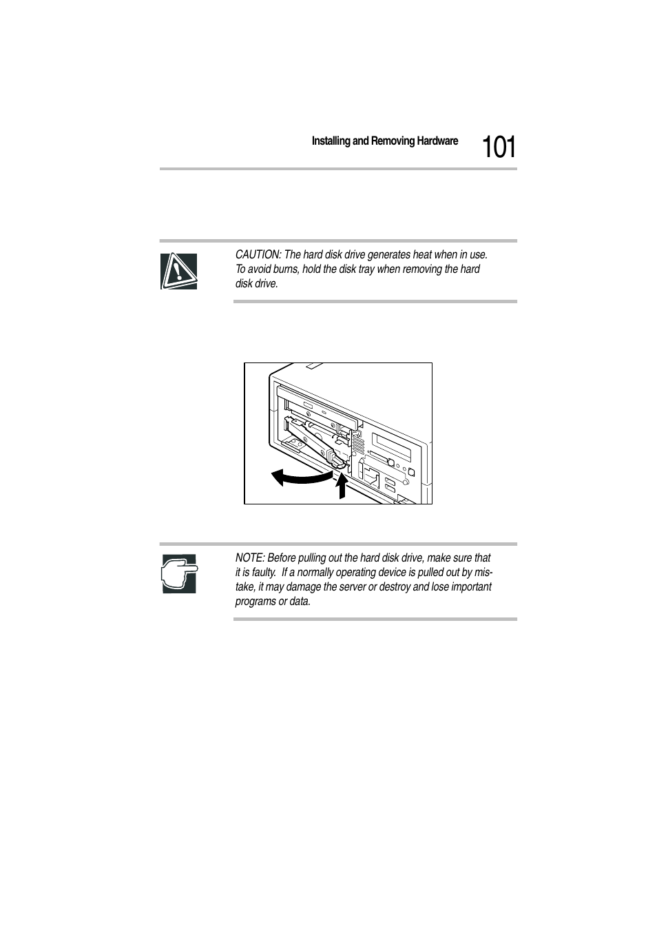 2 confirm the position of a faulty device, Pulling the detachable lever toward you | Toshiba Magnia Z300 User Manual | Page 123 / 272