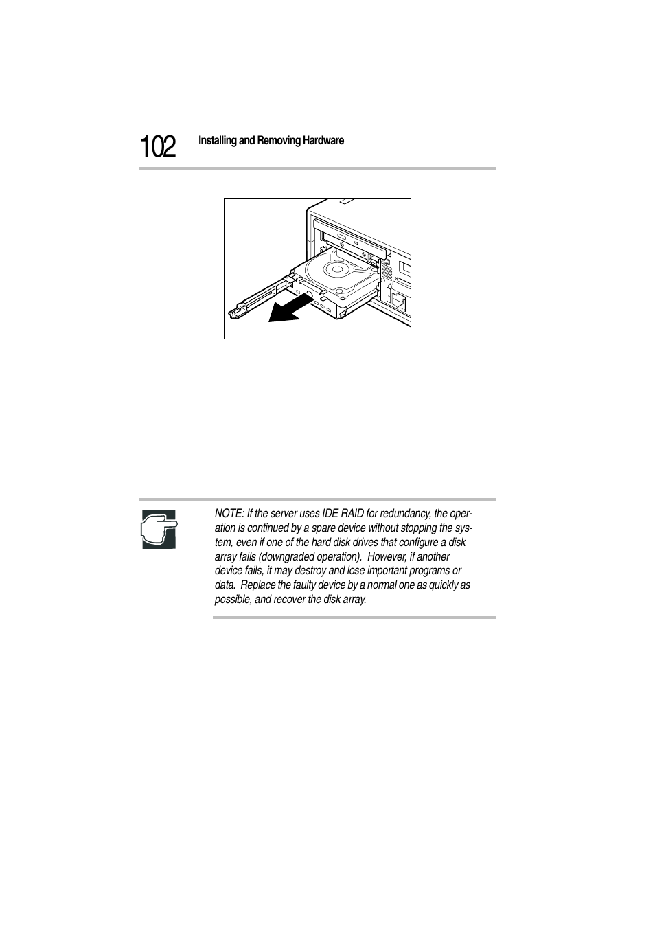 Pulling out the hard disk drive, 7 attach the front panel, 8 recover (rebuild) the disk | Toshiba Magnia Z300 User Manual | Page 124 / 272