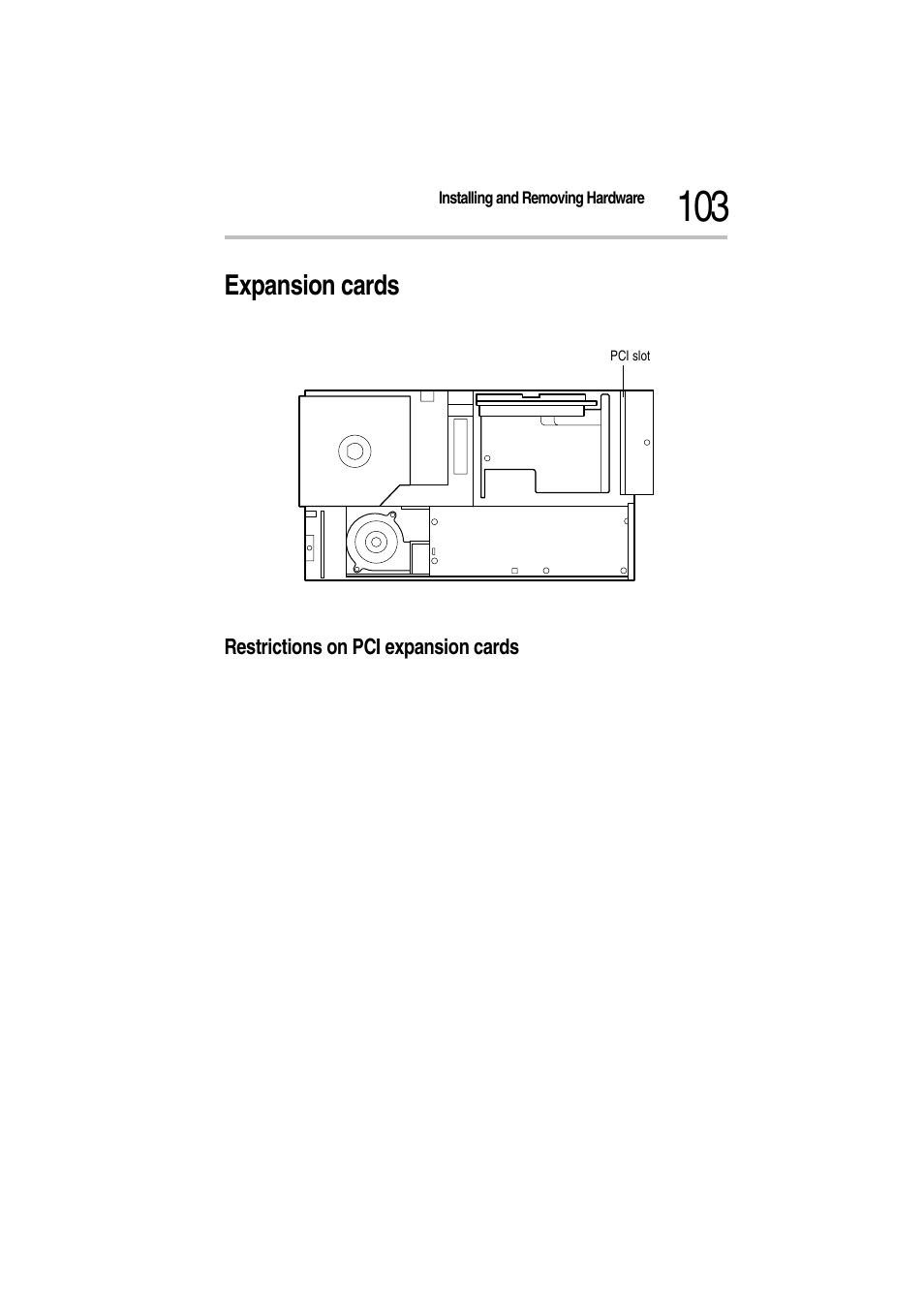 Expansion cards, Expansion slots, Restrictions on pci expansion cards | Toshiba Magnia Z300 User Manual | Page 125 / 272