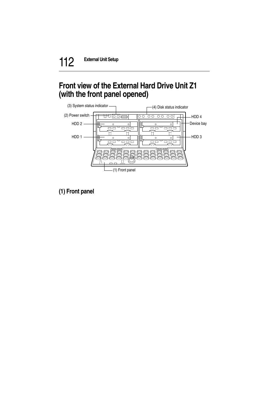 Front view of the micro tower type, 1) front panel | Toshiba Magnia Z300 User Manual | Page 134 / 272