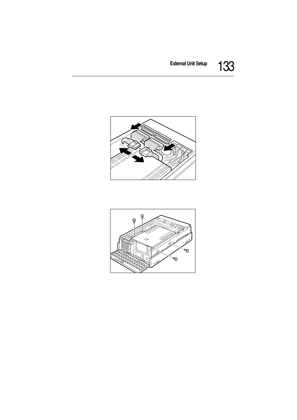 6 remove the power and signal cables, Removing the cables, 7 remove four screws that fix the scsi device | Removing the screws | Toshiba Magnia Z300 User Manual | Page 155 / 272