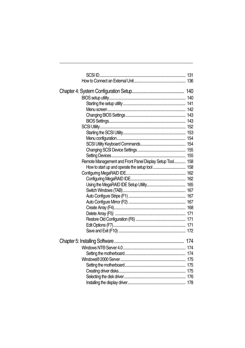 Chapter 4: system configuration setup 140, Chapter 5: installing software 174 | Toshiba Magnia Z300 User Manual | Page 19 / 272