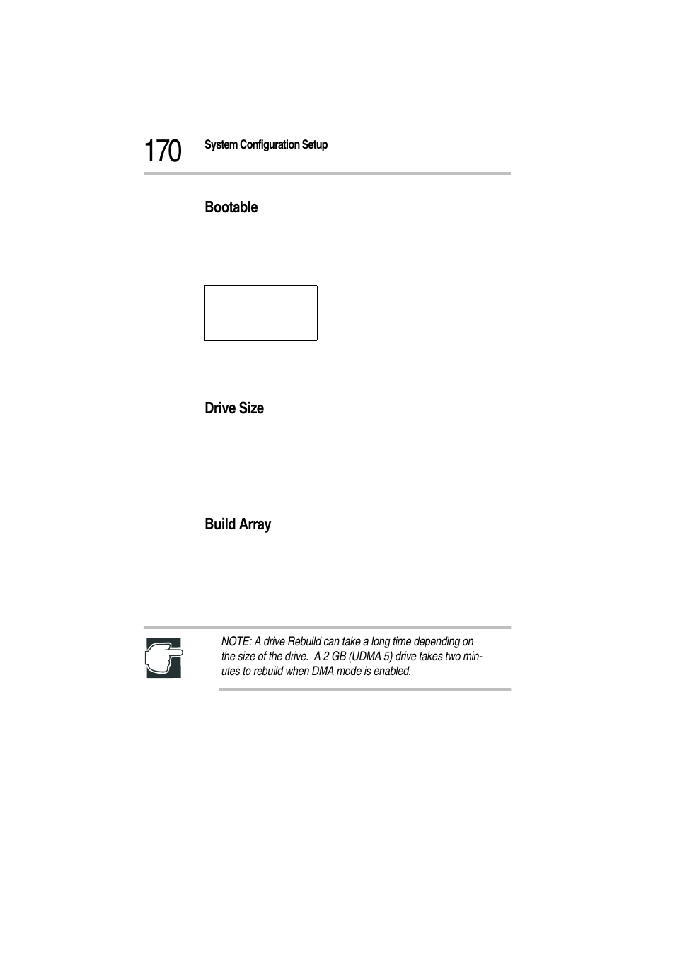 Bootable, Drive size, Build array | Toshiba Magnia Z300 User Manual | Page 192 / 272