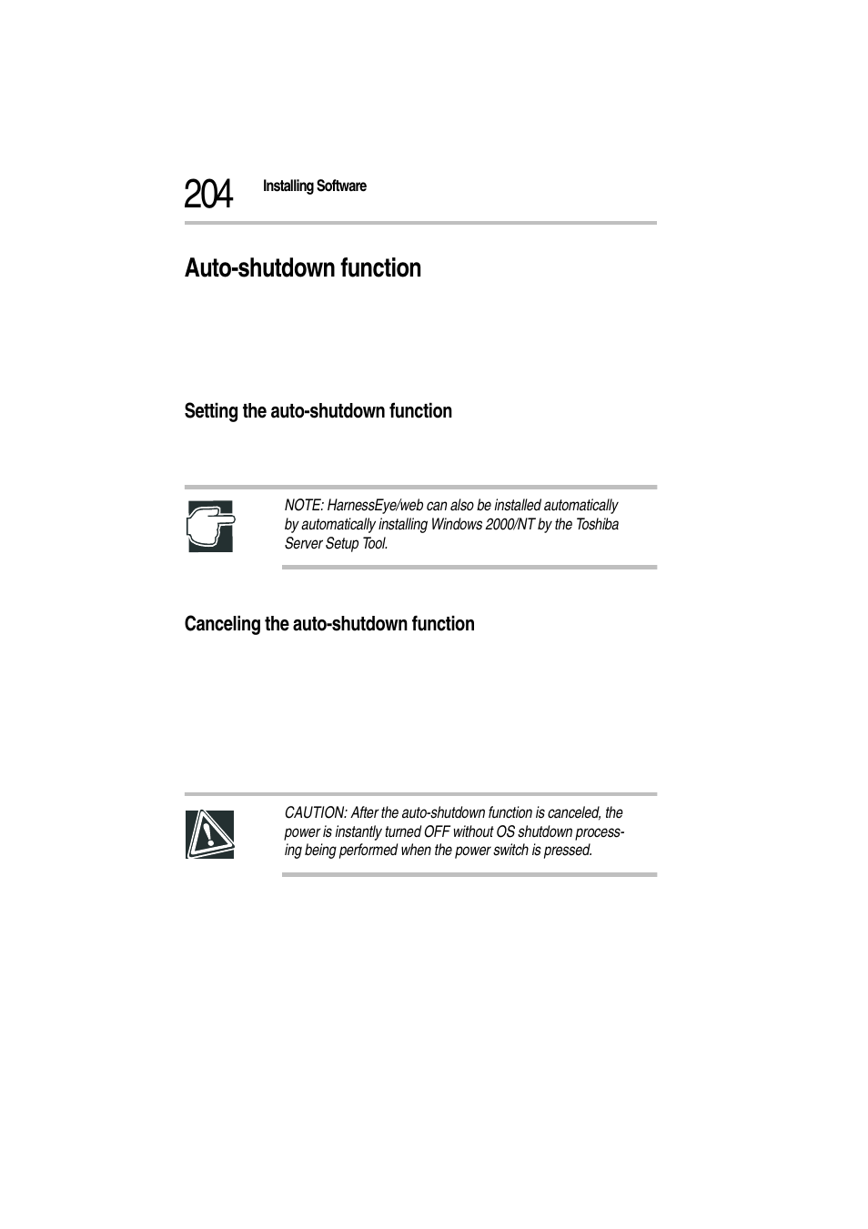 Auto-shutdown function, Setting the auto-shutdown function, Canceling the auto-shutdown function | Toshiba Magnia Z300 User Manual | Page 226 / 272