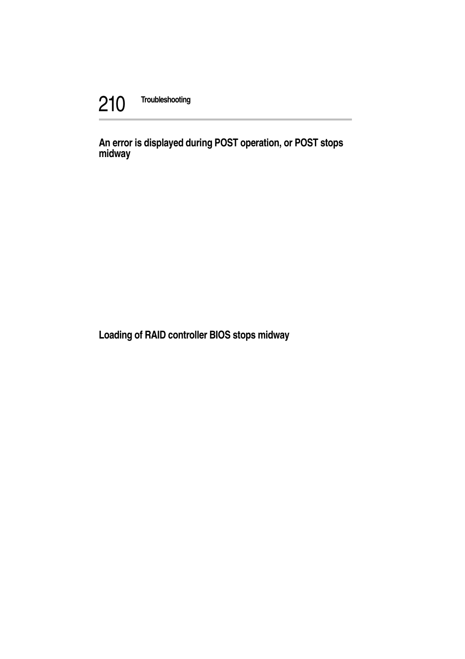 Loading of raid controller bios stops midway, 1 is the raid controller properly connected, 2 is the hard disk drive (hdd) properly connected | Toshiba Magnia Z300 User Manual | Page 232 / 272