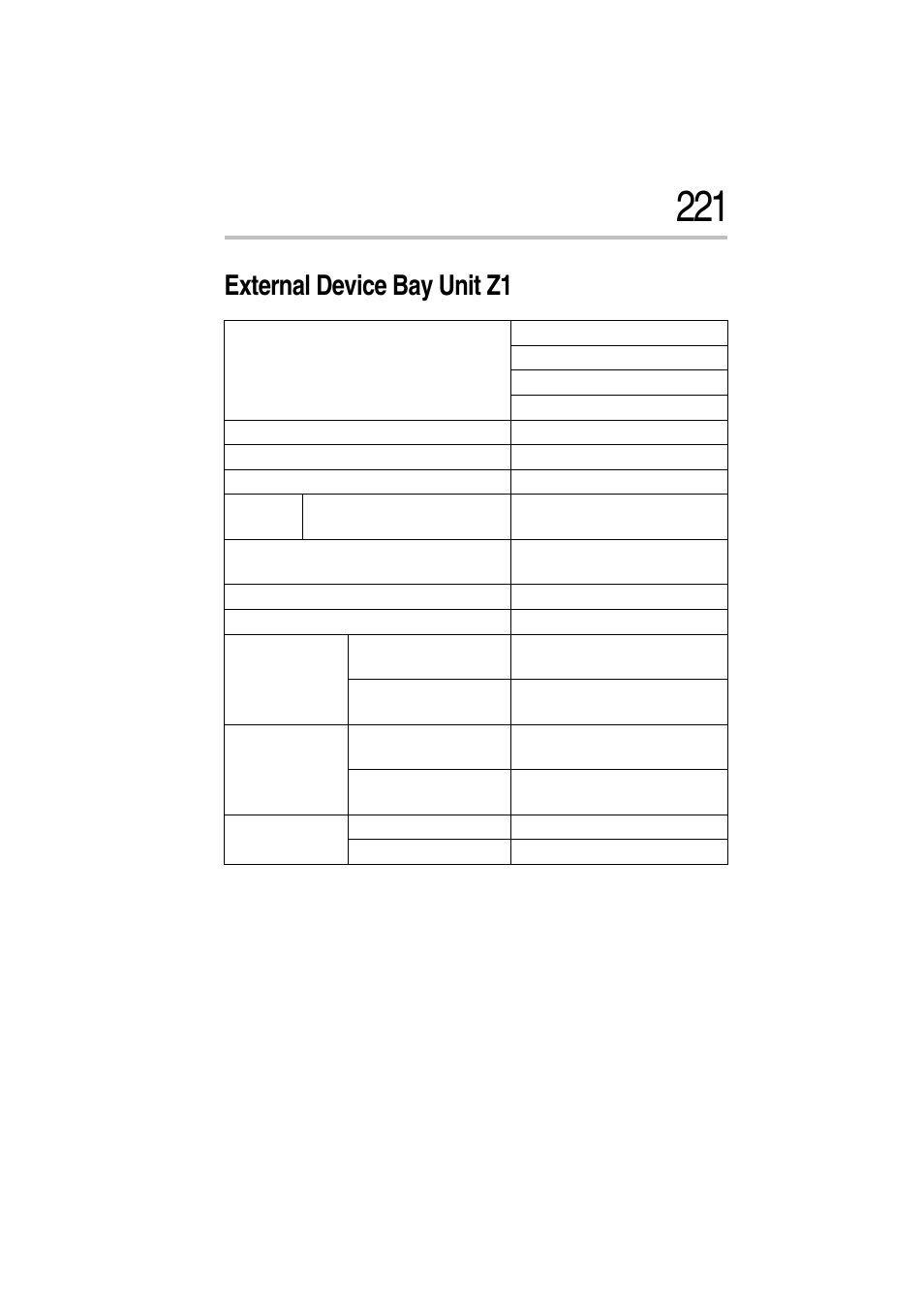 External device bay unit z1 | Toshiba Magnia Z300 User Manual | Page 243 / 272