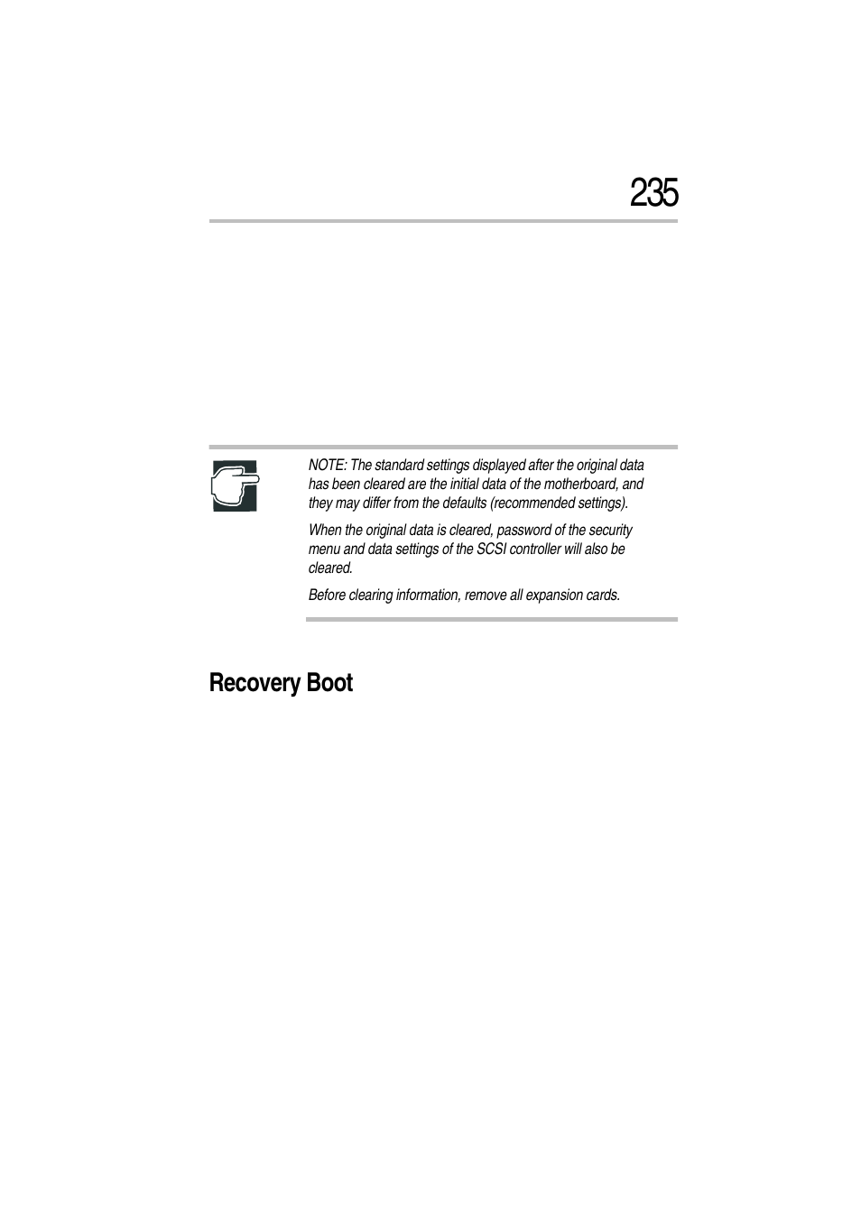 Recovery boot, 1 disconnect ac power cable | Toshiba Magnia Z300 User Manual | Page 257 / 272