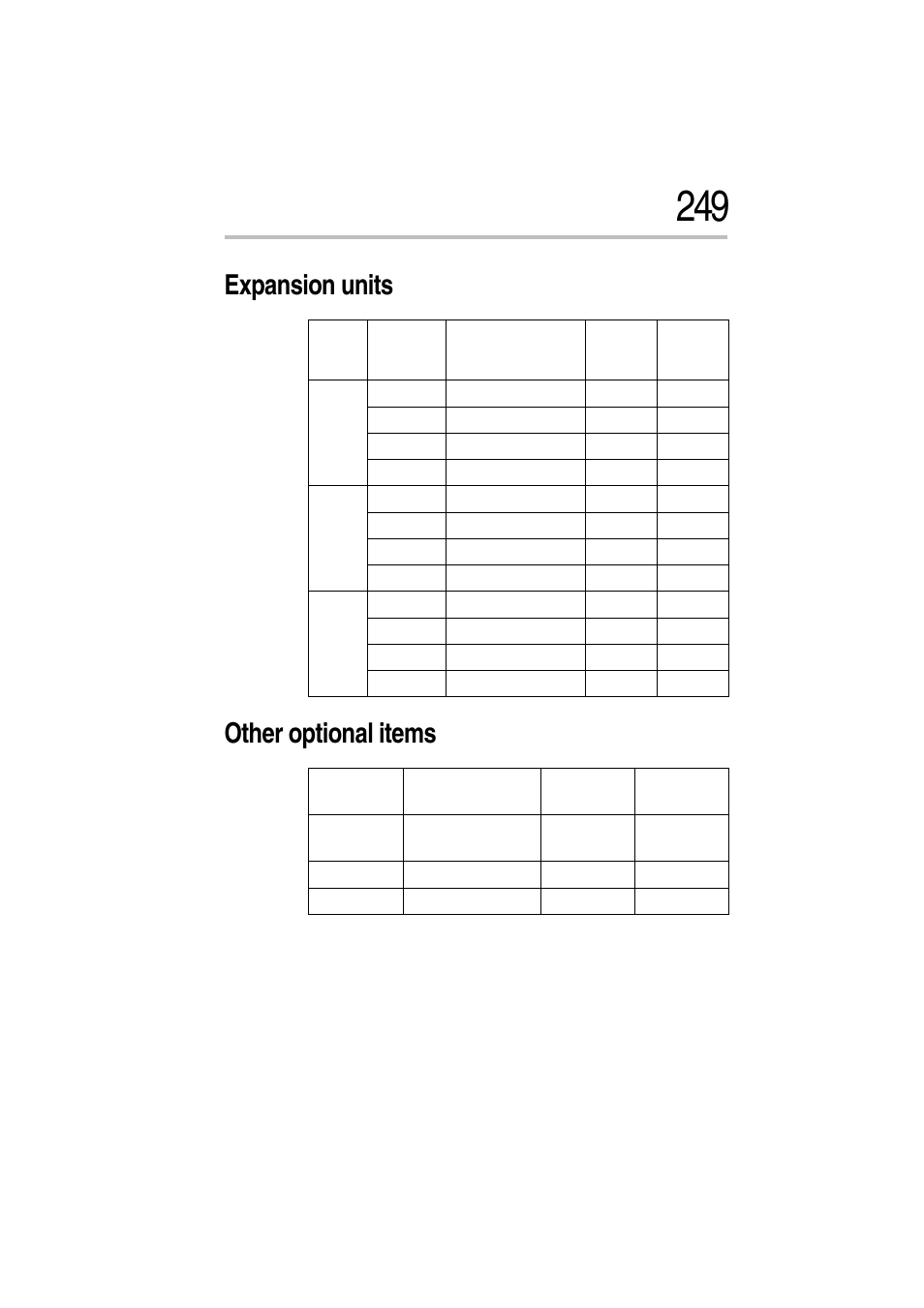 Expansion units, Other optional items, Expansion units other optional items | Toshiba Magnia Z300 User Manual | Page 271 / 272