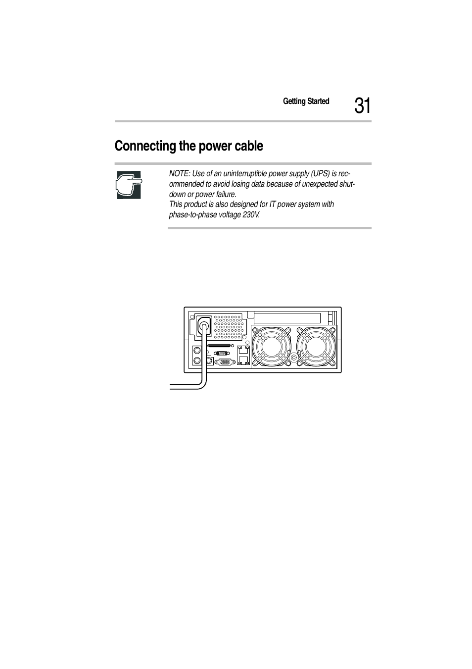 Connecting the power cable | Toshiba Magnia Z300 User Manual | Page 53 / 272