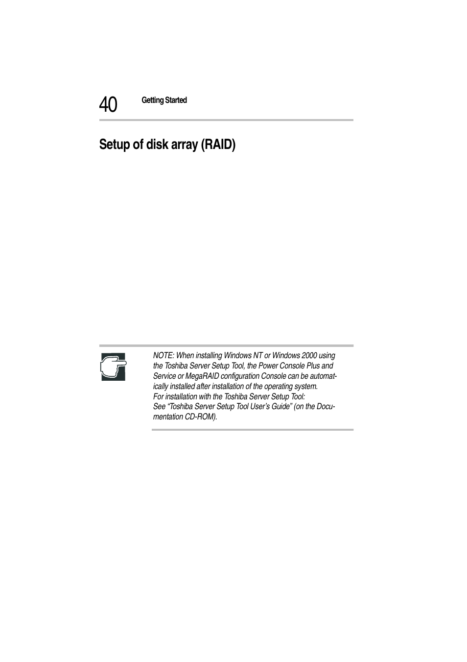 Setup of disk array (raid) | Toshiba Magnia Z300 User Manual | Page 62 / 272