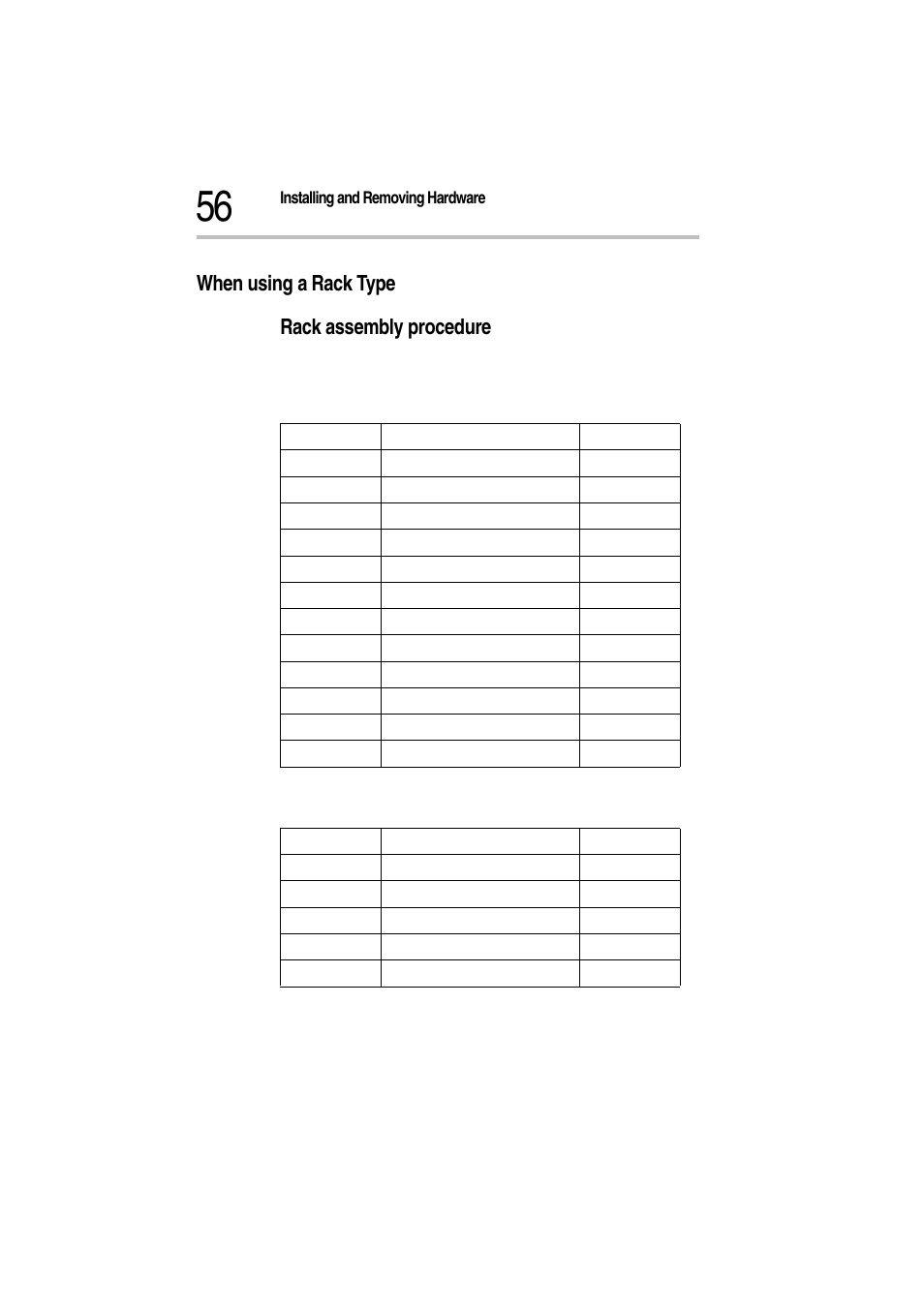 When using a rack type, Rack assembly procedure, When using a rack type rack assembly procedure | Toshiba Magnia Z300 User Manual | Page 78 / 272